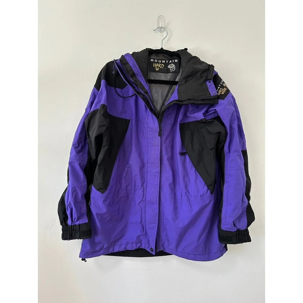 Mountain Hardwear Conduit Purple Black Colorblock Hooded Jacket‎ Womens Size 10